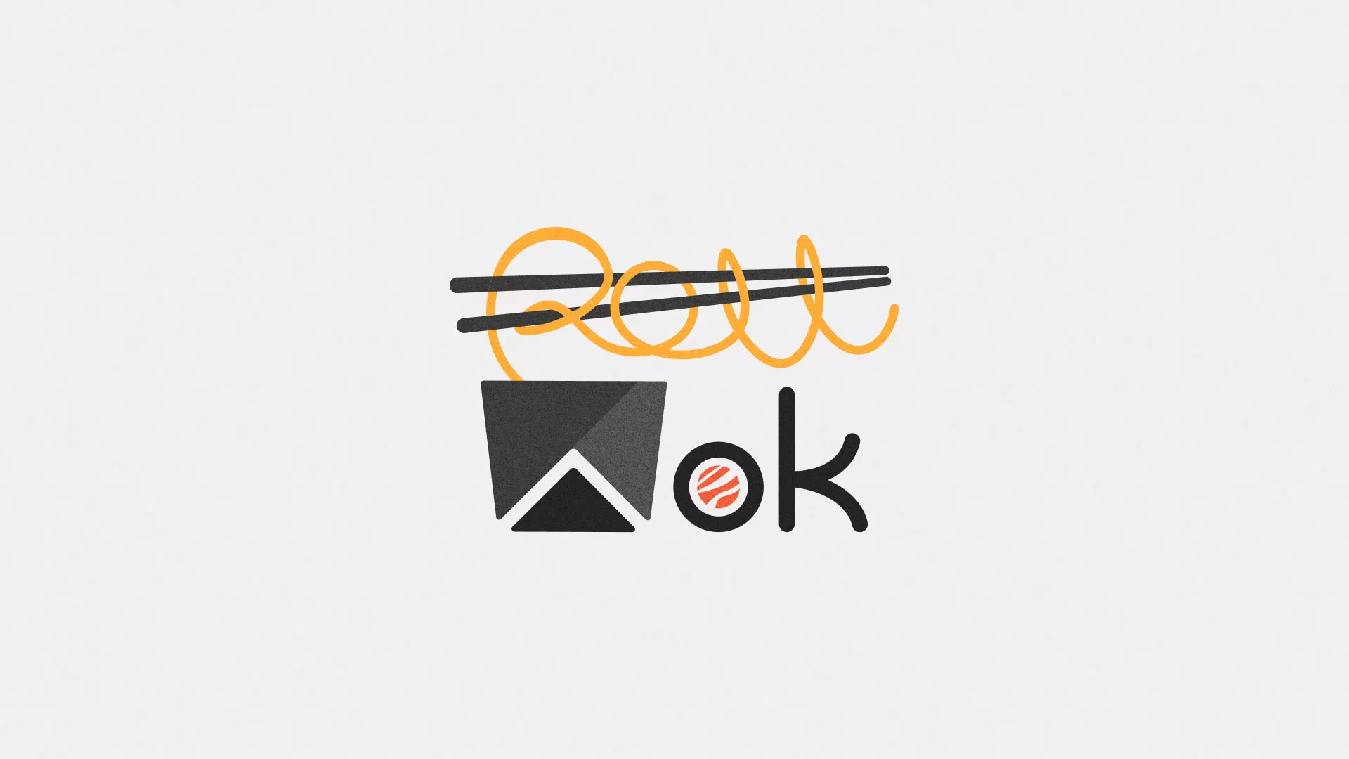 Разработка логотипа суши-бара «Roll Wok Club» в Отрадном